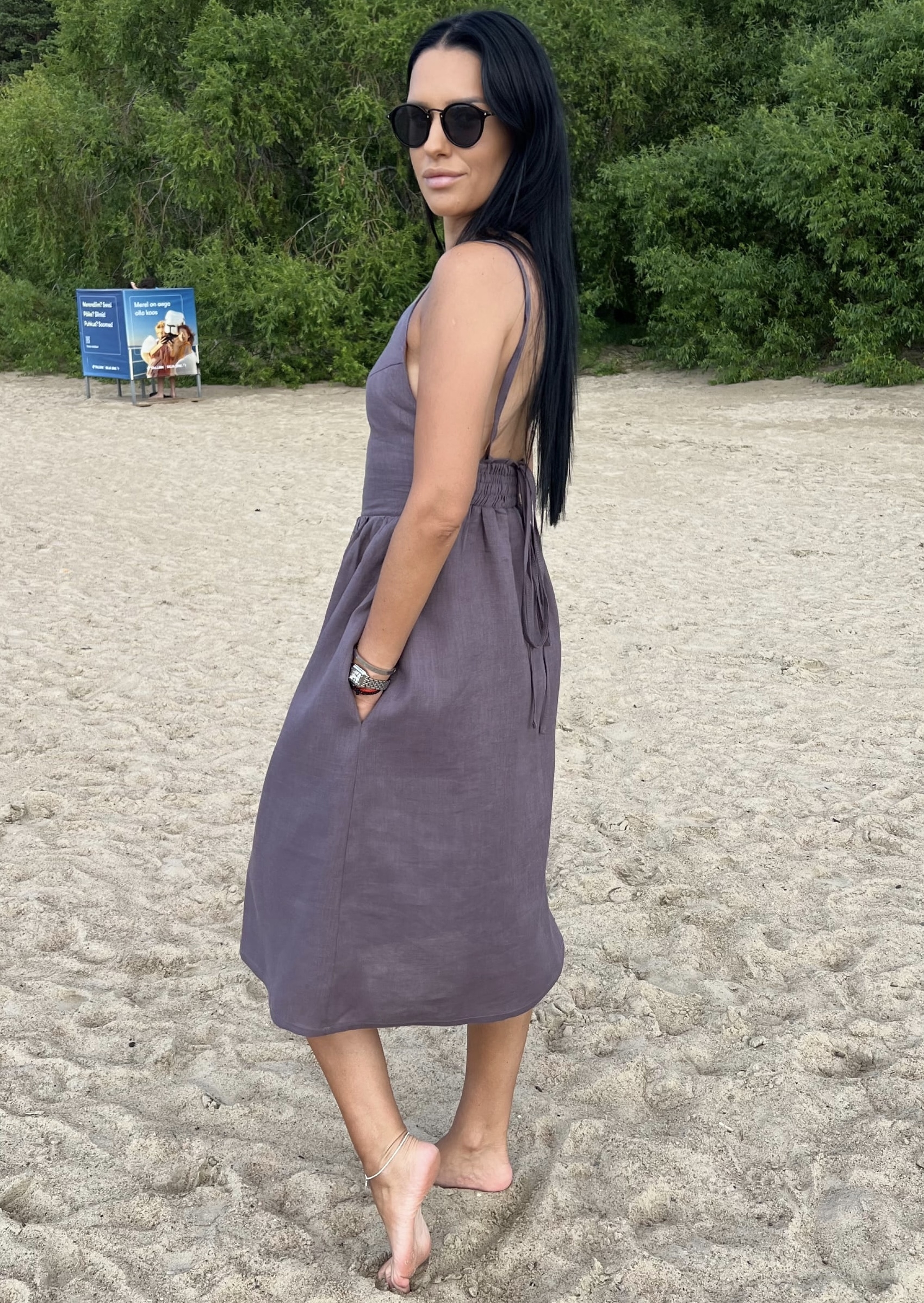 LOLA MIDI Linen Dress