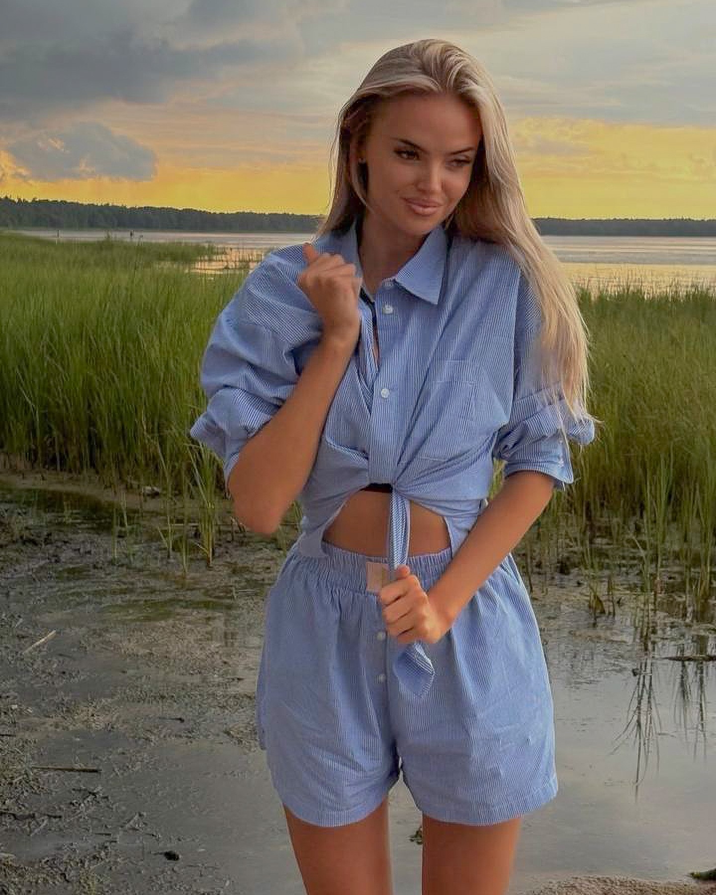 SHANOYA Stripe Cotton Set