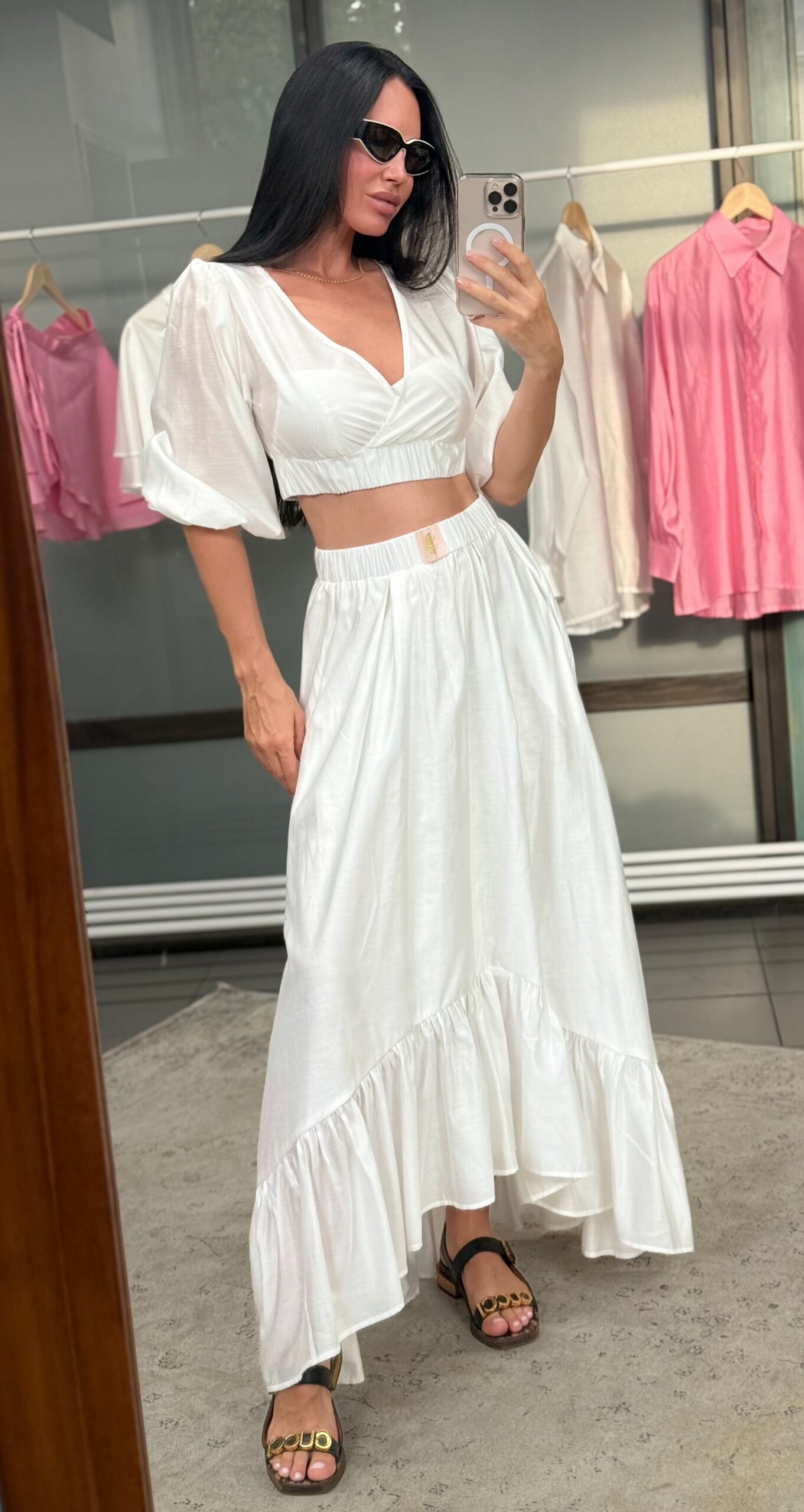 Maxi skirt with crop top S size