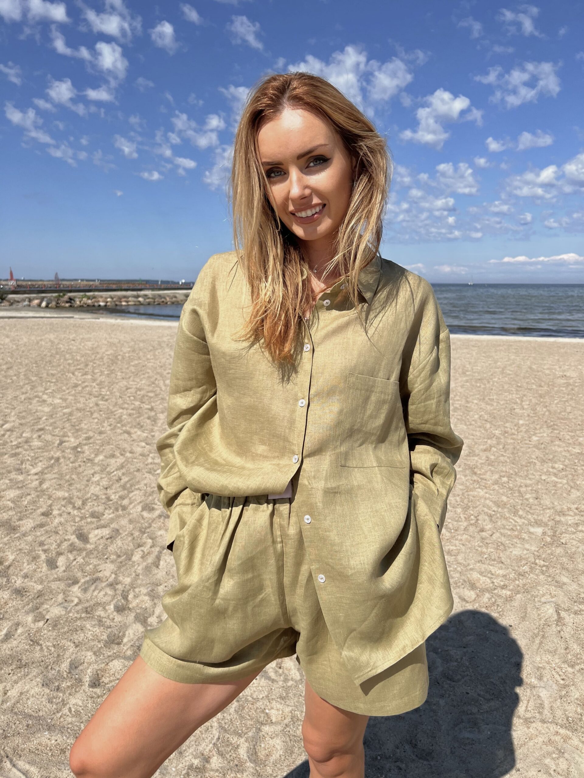 PALE OLIVE Short Set