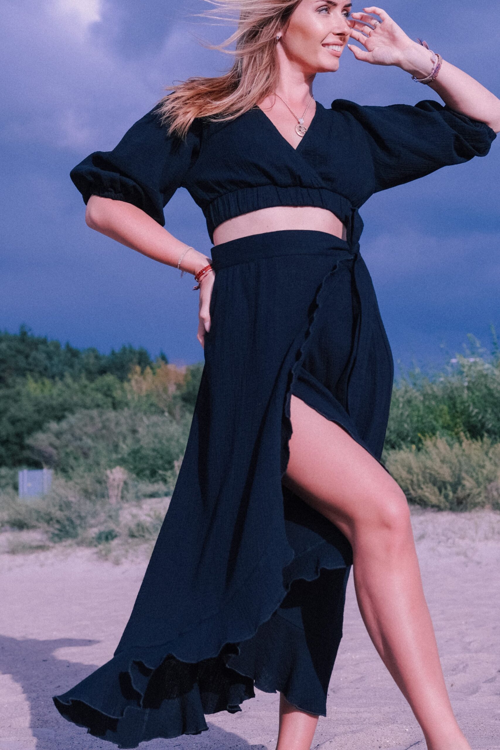 SANTORINI Muslin Two-Piece Skirt Set