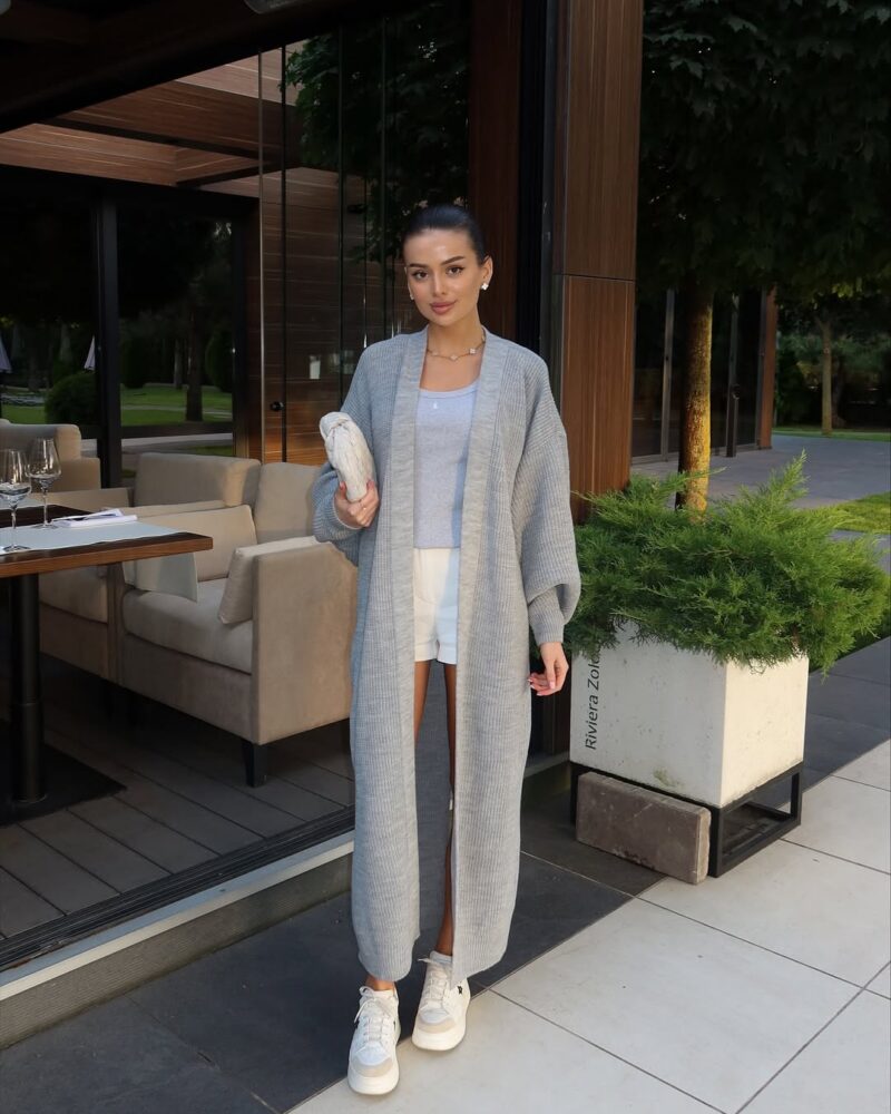 SILVER MIST Knit Cape