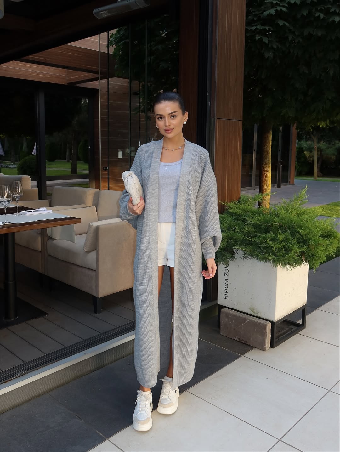 SILVER MIST Knit Cape