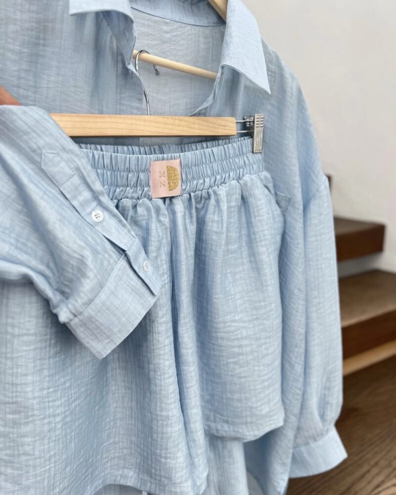 SKYLINE BLUE Tencel&Viscose Shorts