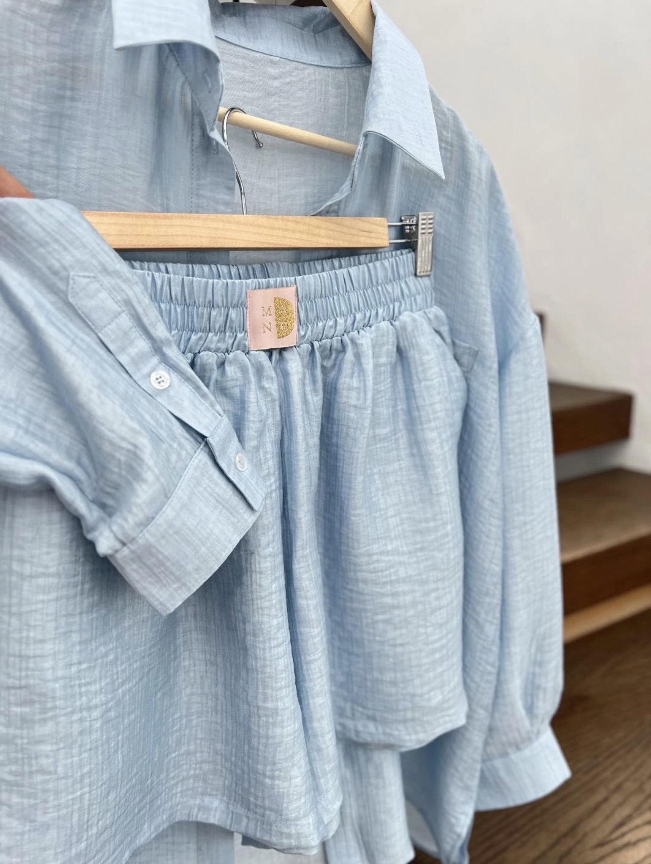 SKYLINE BLUE Tencel&Viscose Shorts