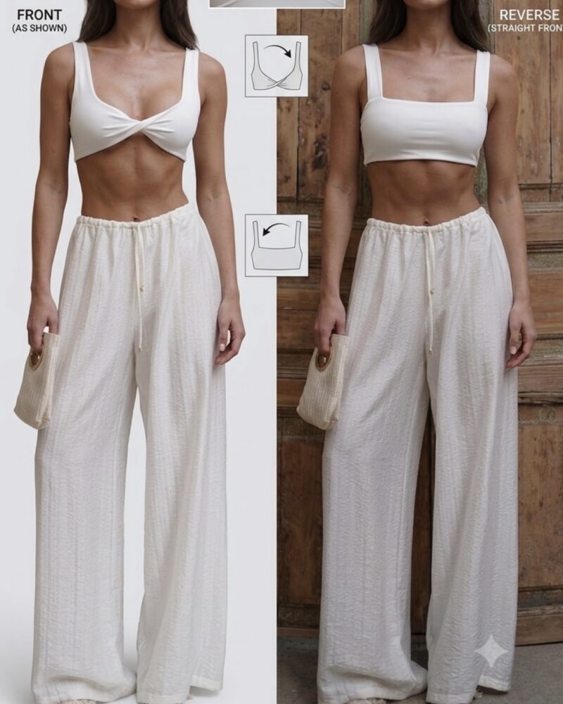 WHITE REVERSIBLE Crop Top