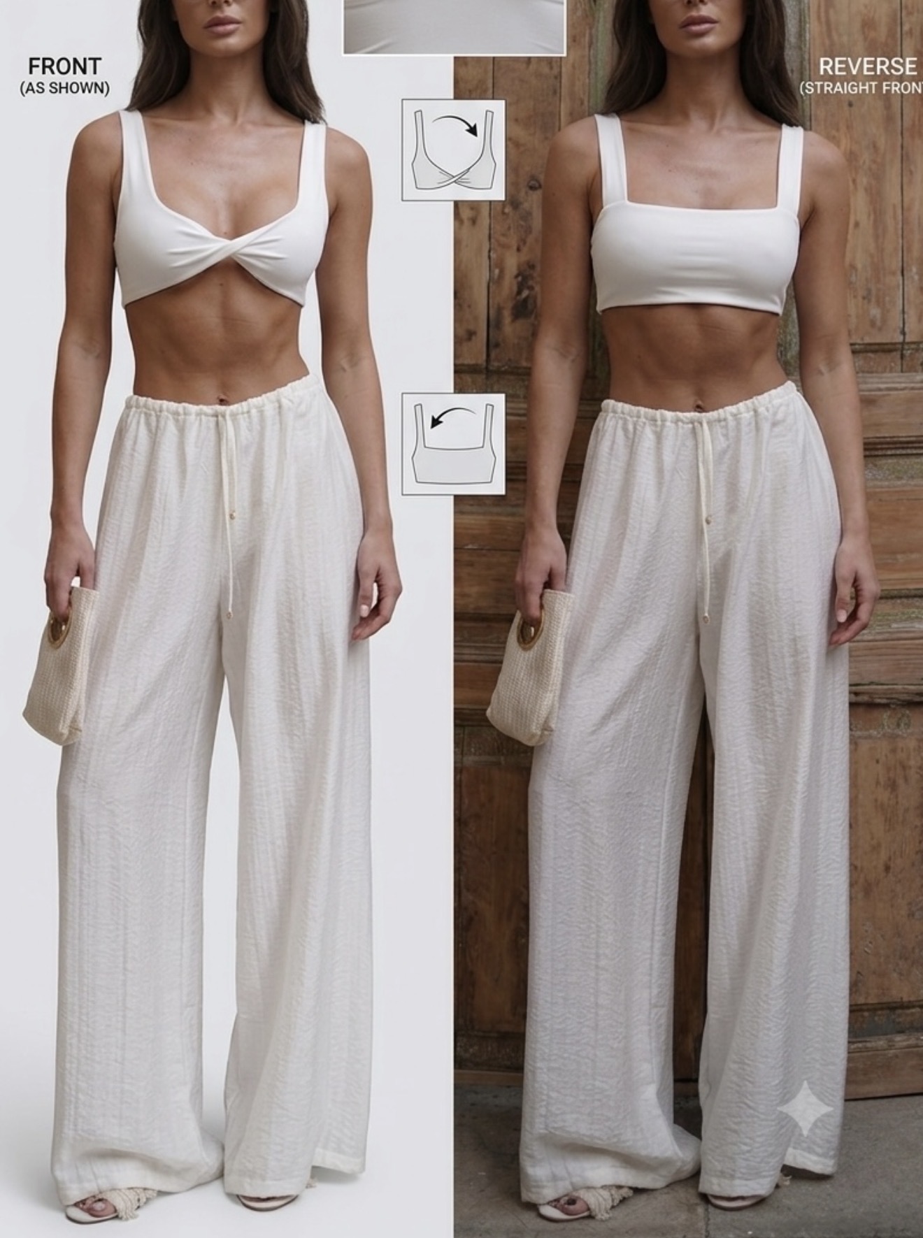 WHITE REVERSIBLE Crop Top