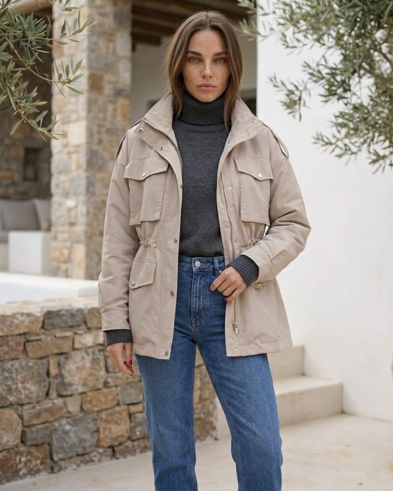 DRAWSTRING CARGO PARKA